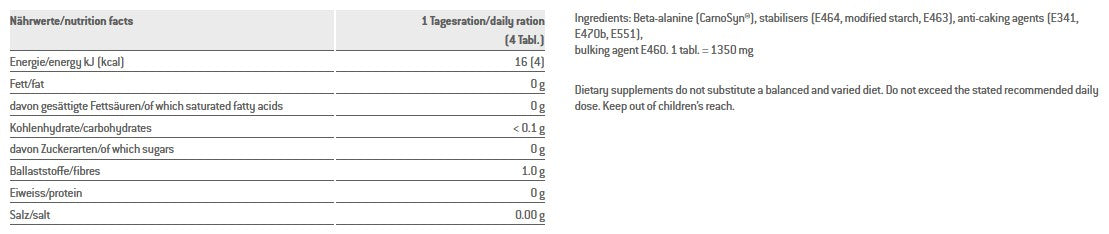 SPONSER BETA ALANINE Tabletten 140 Tabletten .