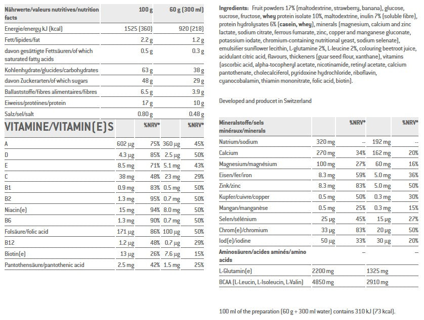 SPONSER RECOVERY DRINK Erdbeer-Bananen-Getränk Dose 1200g .