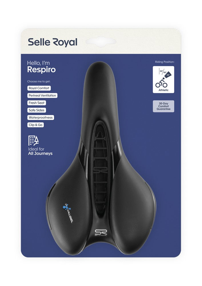 SELLEROYAL RESPIRO SOFT ATHLETIC 45-Grad-Sattel. Gel + Elastomere Unisex 398g