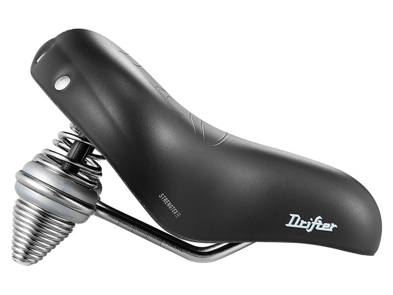 SELLEROYAL PREMIUM RELAXED Sattel 90 Grad DRIFTER SMALL STRENGTEX Unisex-Gel + schwarze Federn
