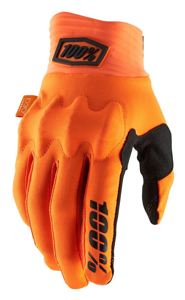 100 % COGNITO Glove fluo orange schwarze Handschuhe, Größe. XL (Handlänge 200-209 mm)