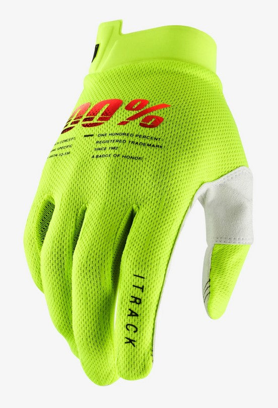100 % ITRACK Glove fluogelbe Handschuhe, Größe. XXL (Handlänge 209-216 mm)