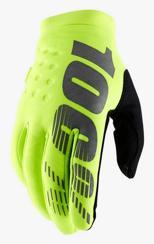 Handschuhe 100 % BRISKER Youth Glove fluo gelb Größe. M (Handlänge 149-159 mm)