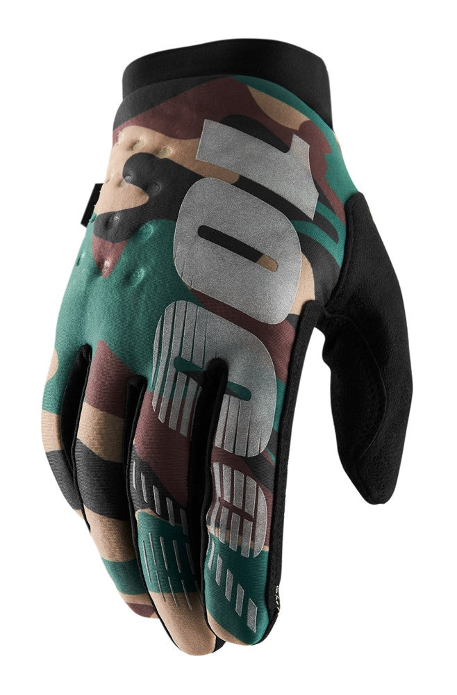 100 % BRISKER Glove, Tarnfarbe, schwarze Handschuhgröße. M (Handlänge 187-193 mm)