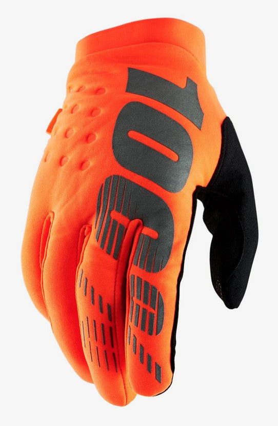 Handschuhe 100 % BRISKER Jugendhandschuh fluo orange schwarz Größe. S (Handlänge 140-149 mm)