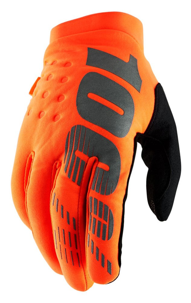 Handschuhe 100 % BRISKER Handschuh fluo orange schwarz Größe. L (Handlänge 193-200 mm)