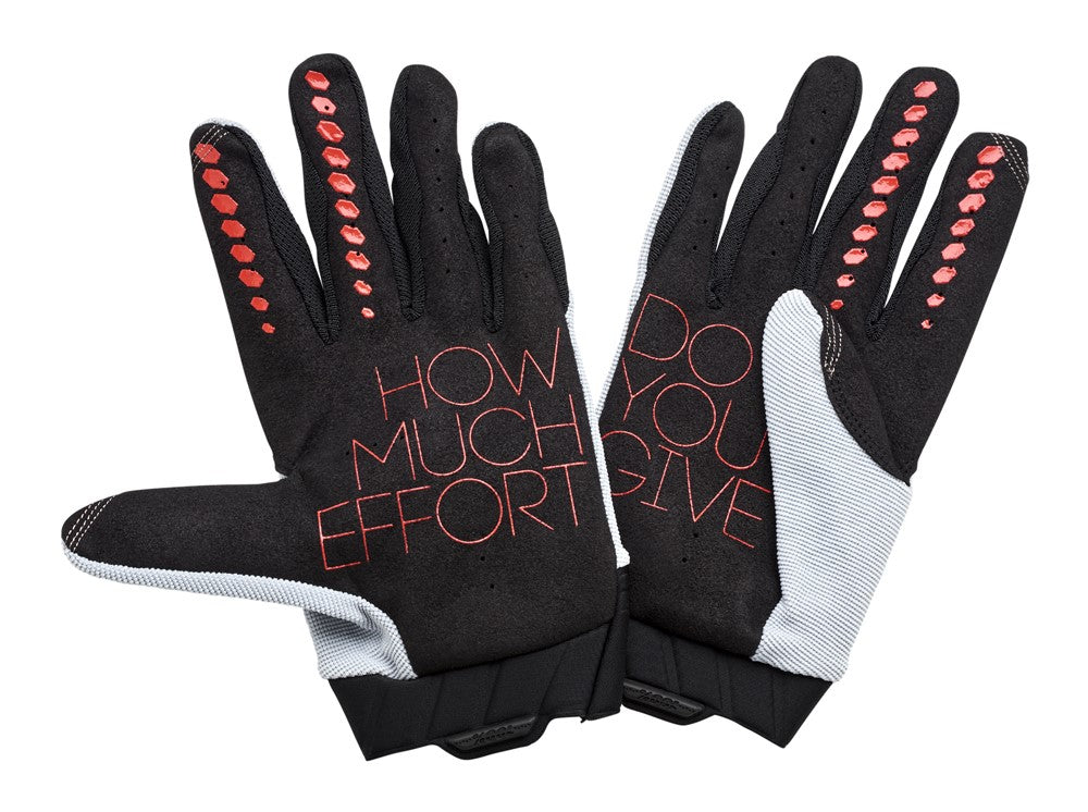 Handschuhe 100 % GEOMATIC Handschuhe Grau/Racer Red – L (Handlänge 193–200 mm)