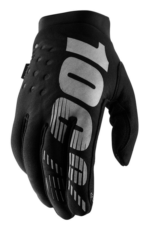 100 % BRISKER Damenhandschuh, Größe Schwarz, Grau. L (Handlänge 181-187 mm)