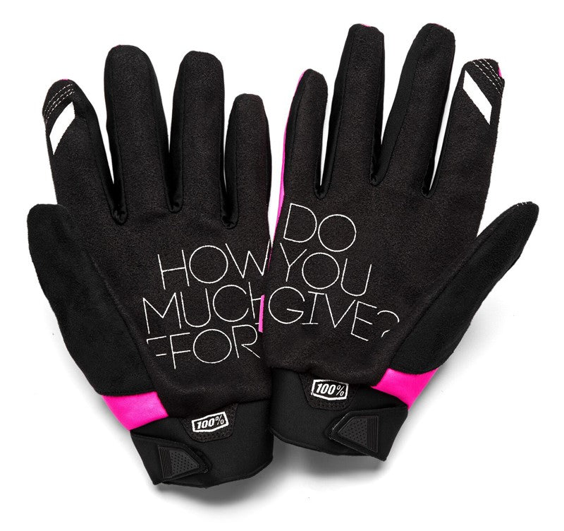 100 % BRISKER Damenhandschuh, neonpink, schwarz, Größe. L (Handlänge 181-187 mm)