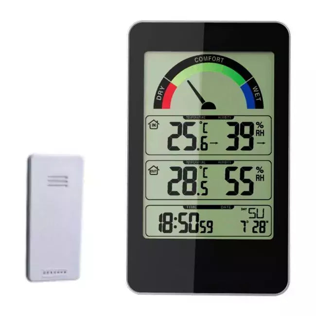 ELEKTRONISCHES AUSSEN-/INNENTHERMOMETER.