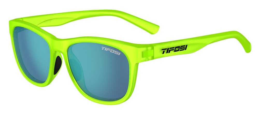 TIFOSI SWANK Satin Electric Green Gläser (1 Smoke Bright Blue Glas 11,2 % Lichtdurchlässigkeit)