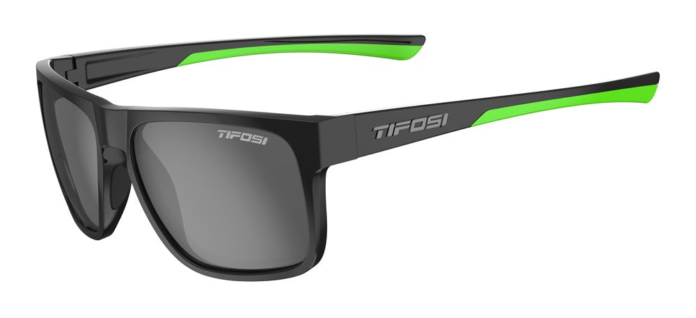 TIFOSI SWICK POLARISIERTE satinschwarze/neonfarbene Brille (1 Rauchglas 15,4 % Lichtdurchlässigkeit)