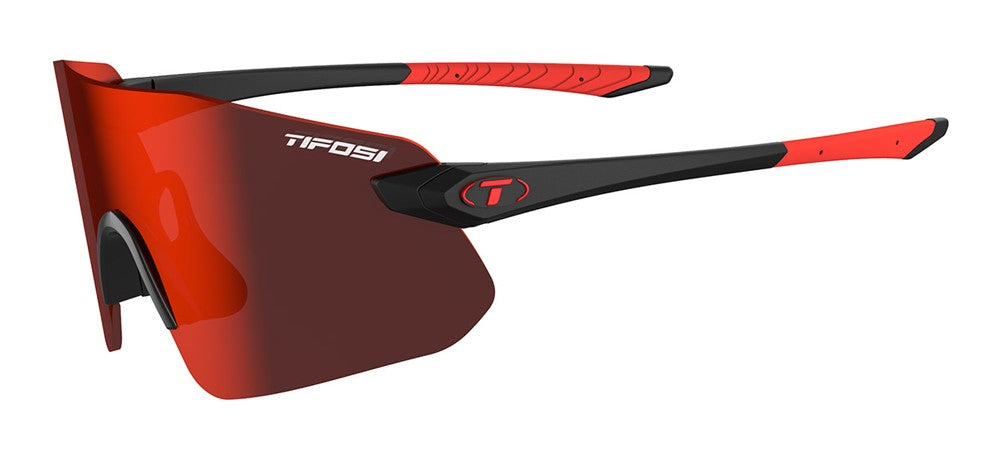 TIFOSI VOGEL SL Brille mattschwarz (1Smoke Red Glas 15,4% Lichtdurchlässigkeit)