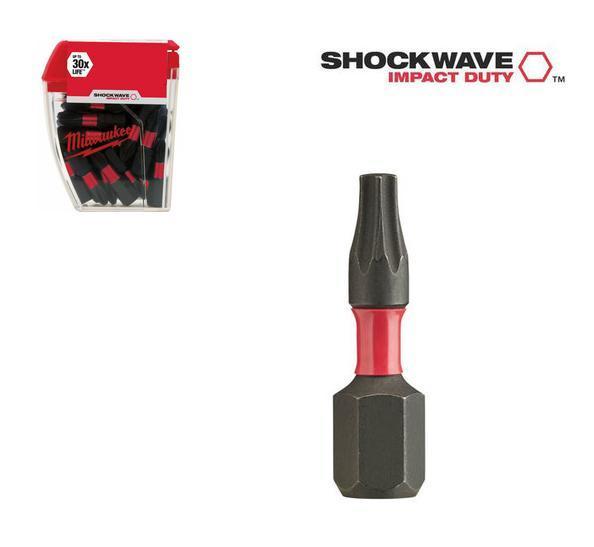 Milwaukee-Spitze T50 x 25 mm/15 Stück. SCHOCKWELLE