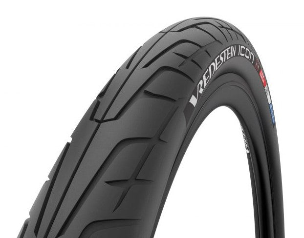 VREDESTEIN Icon E-Bike-Reifen, 26x2,20 (55-599), Draht, TPI55, Pannenschutzeinlage, Schwarz + Reflex
