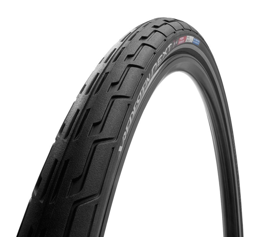 VREDESTEIN Next E-Bike-Reifen, 28x1,75 (47-622), Draht, Pannenschutzeinlage, TPI55, Schwarz + Reflex