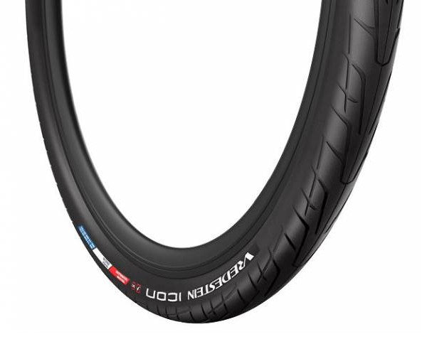 VREDESTEIN Icon E-Bike-Reifen, 28x2,20 (55-622), Draht, TPI55, Pannenschutzeinlage, Schwarz + Reflex