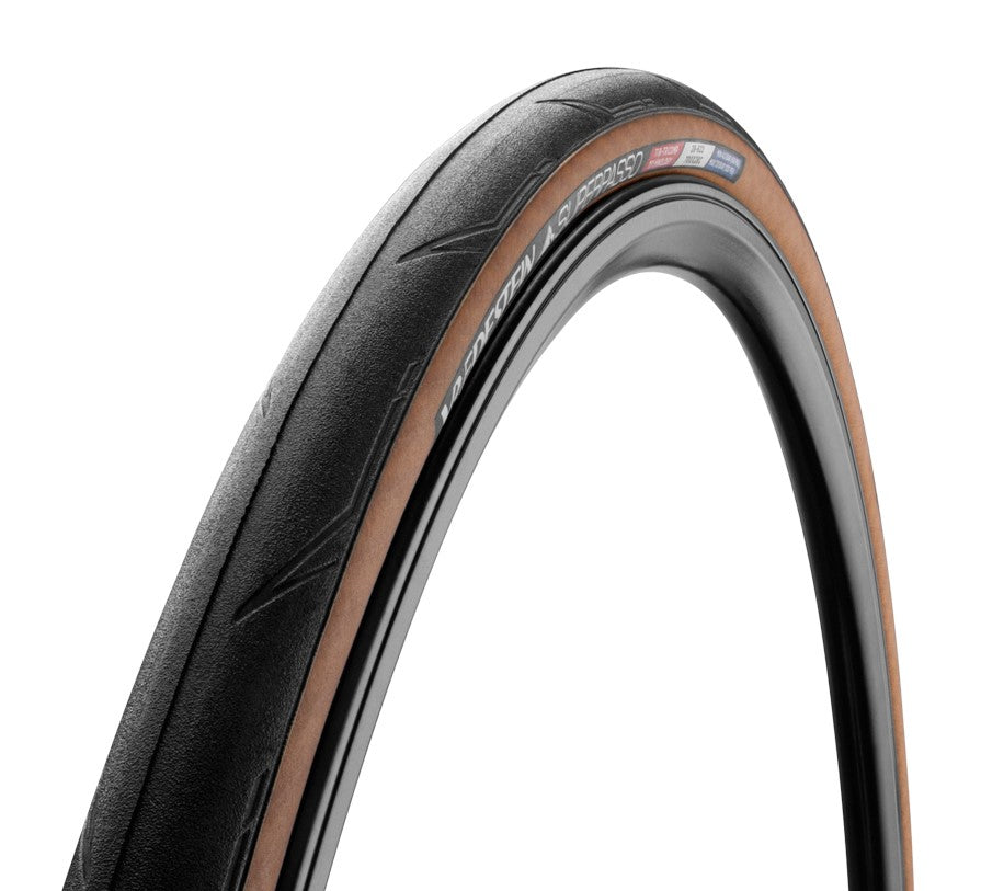 VREDESTEIN Superpasso Straßenreifen, 700x28C (28-622), faltbar, TPI150, 300 g, TLR, Schwarz-Transparent