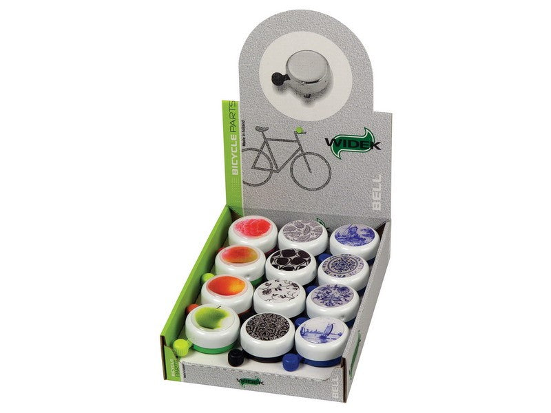 WIDEK WHITE COLLECTION Fahrradklingel, Farbmischung, Schachtel mit 12 Stück.