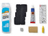 WELDTITE Patch Pannenreparaturset (8x Flicken + Kleber + Schleifpapier + Kreide + Buntstift), Box mit 25 Stück.